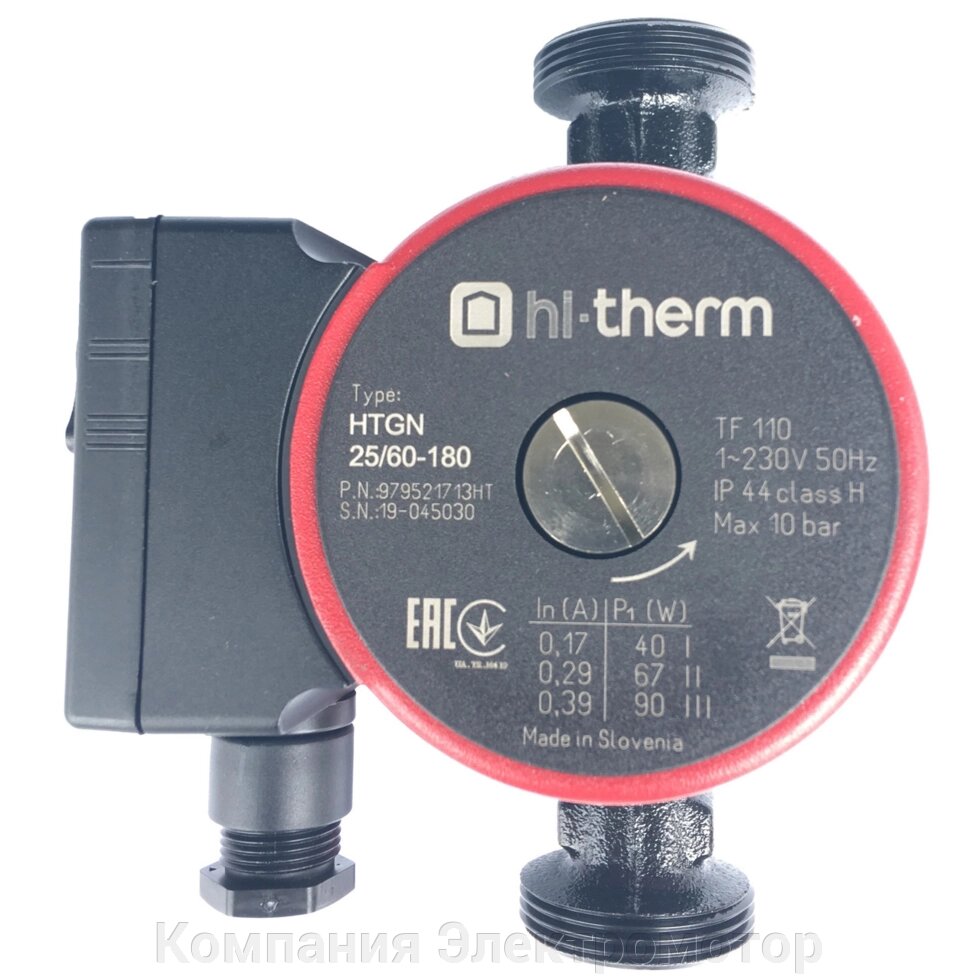 Циркуляційний насос Hi-Therm HTGN 25/60-180 від компанії Компанія Єлектромотор - фото 1