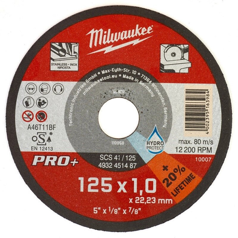 Диск відрізний по металу Milwaukee PRO+ SC41/125 (4932451487) від компанії Компанія Єлектромотор - фото 1