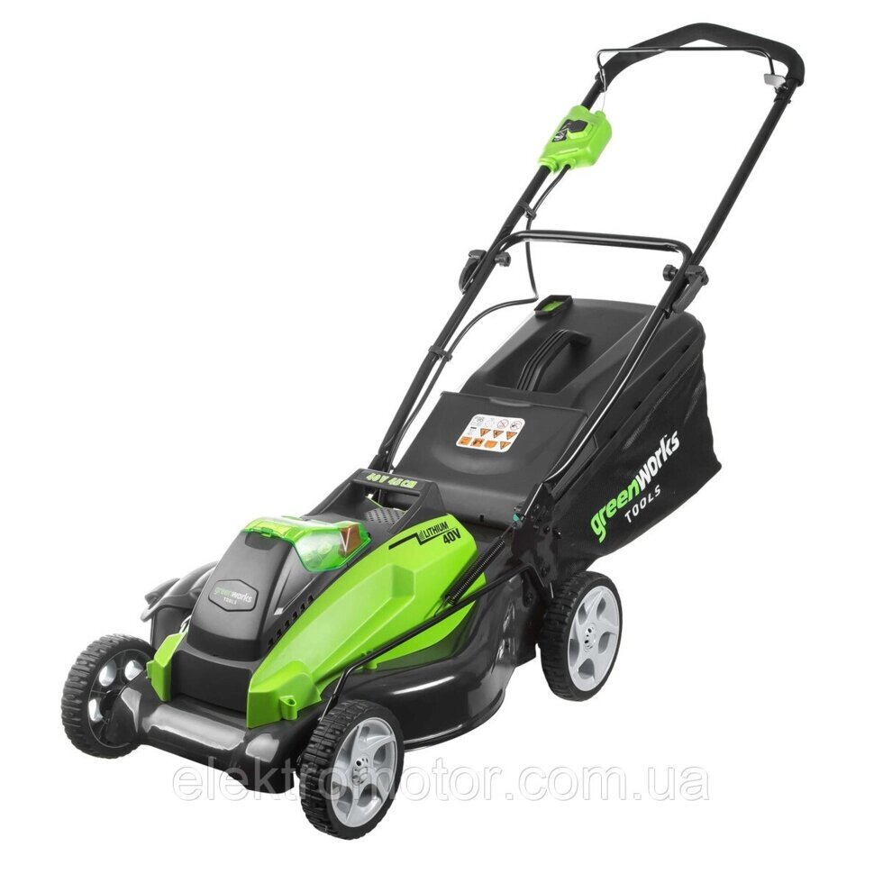 Газонокосарка акумуляторна Greenworks G40LM45 (2500107) (без акумулятора і ЗУ) від компанії Компанія Єлектромотор - фото 1