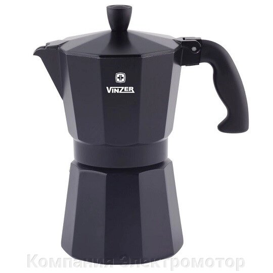 Гейзерна кавоварка Vinzer Moka Nero 89395 (6 год) від компанії Компанія Єлектромотор - фото 1