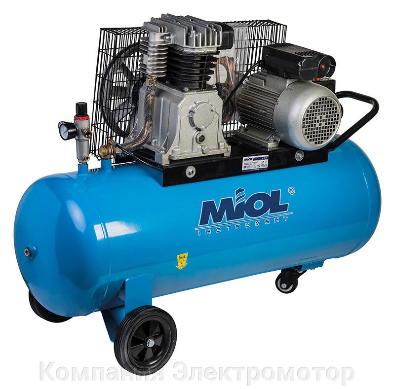 Масляний компресор Miol Тайфун 600-100 клинопасової (81-194) від компанії Компанія Єлектромотор - фото 1