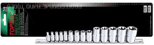 Набір головок TOPTUL TORX GAAR1402 - 1/4"-1/2" E4-E24 14 одиниць від компанії Компанія Єлектромотор - фото 1