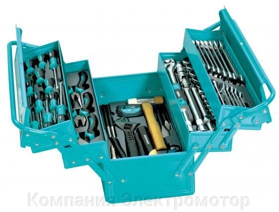 Набір інструменту Whirlpower 70 од., металевий ящик від компанії Компанія Єлектромотор - фото 1