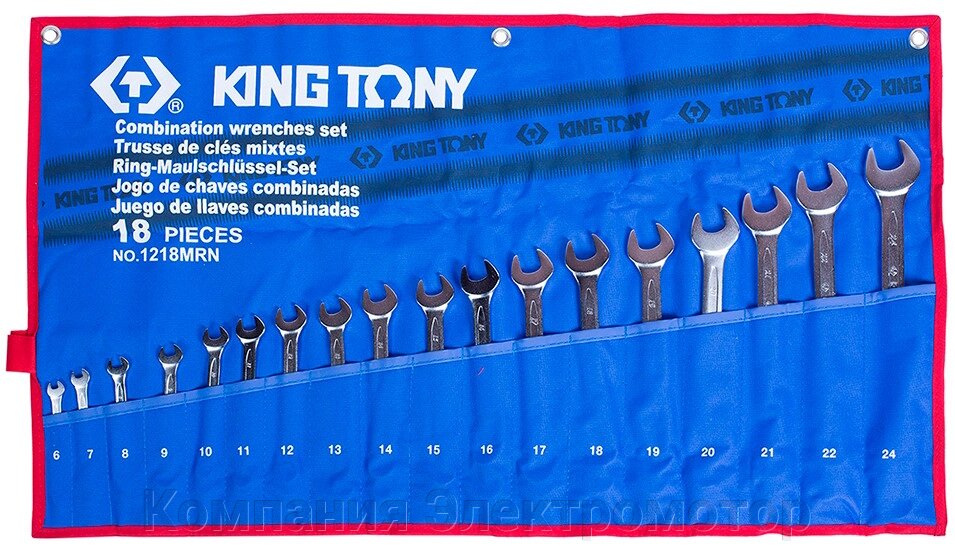 Набір клавіш KING TONY 18 одиниць (6-24мм) Корпус Tetoron (1218MRN)} від компанії Компанія Єлектромотор - фото 1