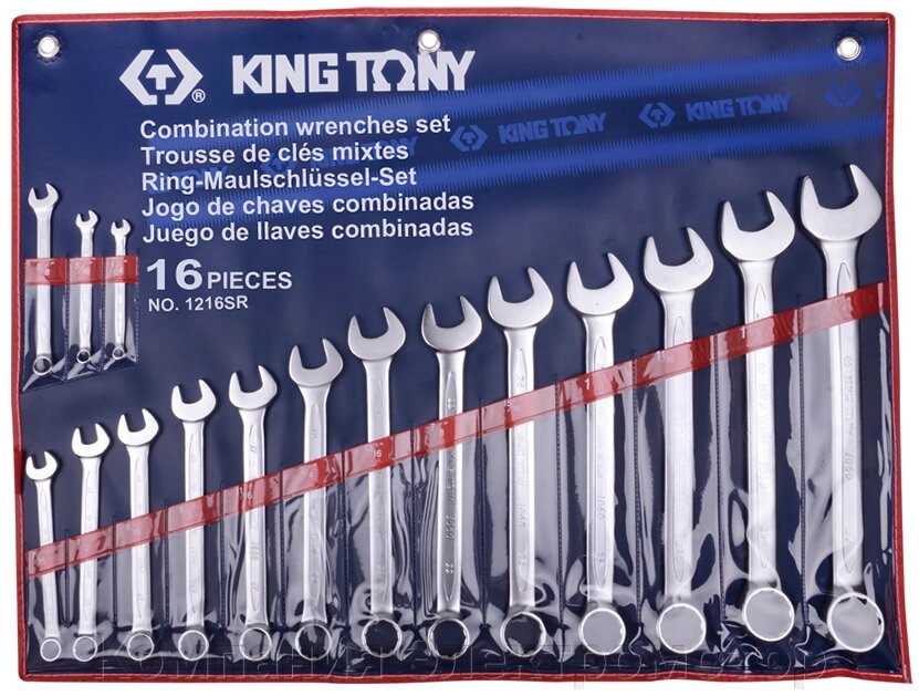 Набір клавіш King Tony, COMBI 16 Об'єктів (1216SR)} від компанії Компанія Єлектромотор - фото 1