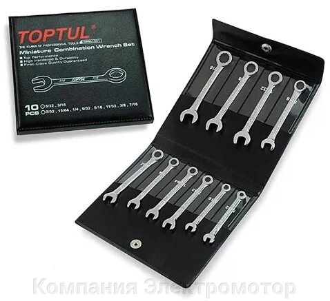 Набір ключів комбінованих TOPTUL GBBA1001 від компанії Компанія Єлектромотор - фото 1