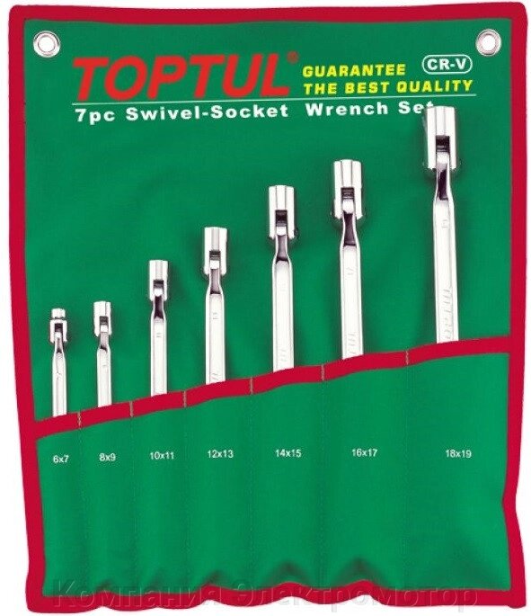 Набір ключів шарнірних TOPTUL GAAA0704 від компанії Компанія Єлектромотор - фото 1
