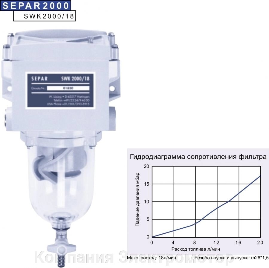 Паливний фільтр SEPAR 2000/18 від компанії Компанія Єлектромотор - фото 1