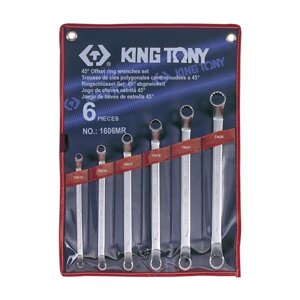 Набор ключей KING TONY 6 единиц, 45°, накидные (1606MR)