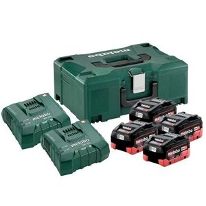 Комплект акумуляторів та зарядних пристроїв Metabo 4 x LiHD 8,0 + MetaLoc II