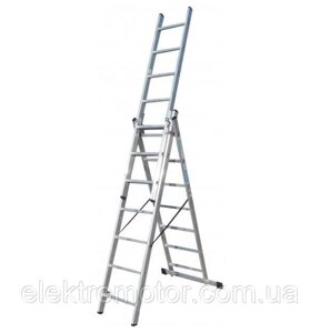 Драбина ELKOP VHR Trend 3x7 алюмінієва, 3 секції, 7 ступенів (37491)
