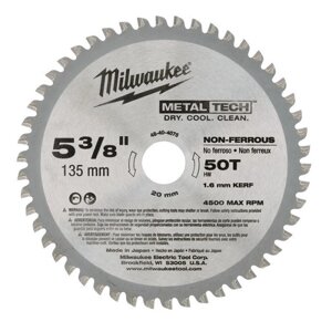 Пиляльний диск Milwaukee для металу Ø135х20 мм 50 зуб. (48404075)