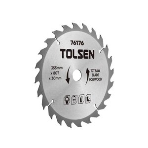 Диск пиляльний Tolsen Профі з ТВС напайками для дерева 355 х 30-16 мм (80 зубців)