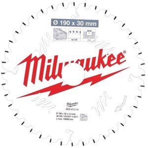 Пиляльний диск Milwaukee 190/30 мм, 40 зуб. (4932471314)