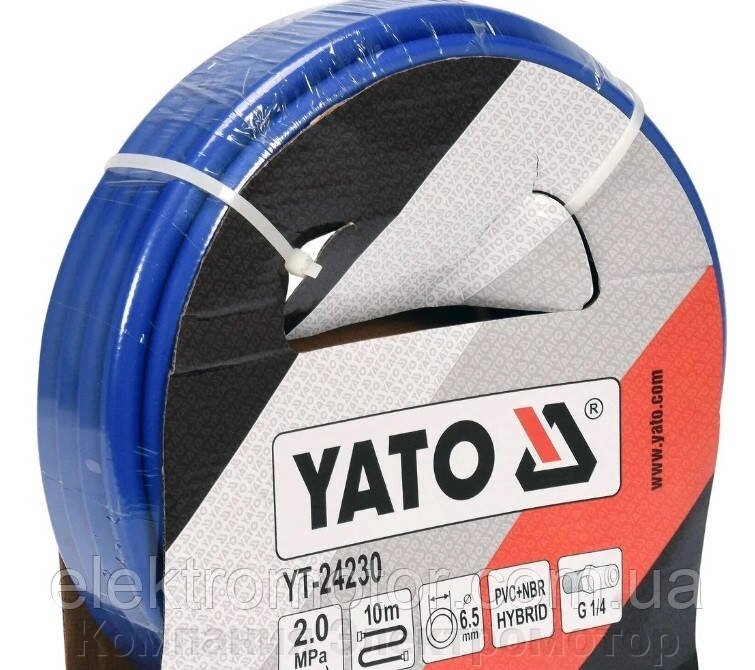 Шланг пневматичний гібридний Yato 6.5 мм x 10 м (YT-24230) від компанії Компанія Єлектромотор - фото 1