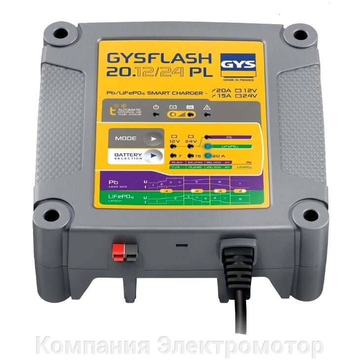 Зарядний пристрій GYS GYSFLASH 20.12/24 PL від компанії Компанія Єлектромотор - фото 1