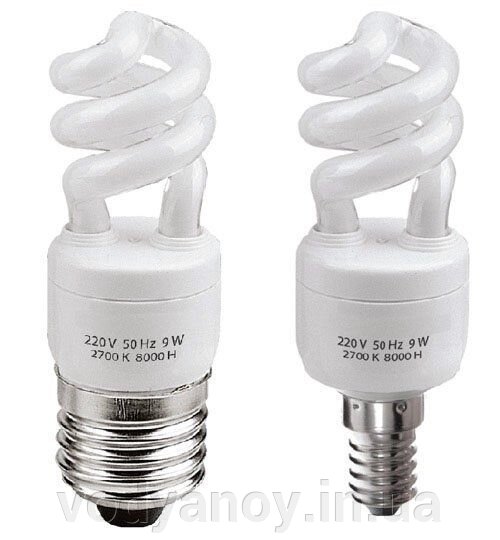Лампа енергозберігаюча E14 13 Вт  2700К slim spiral Luxel 104 H від компанії магазин Водяний - фото 1