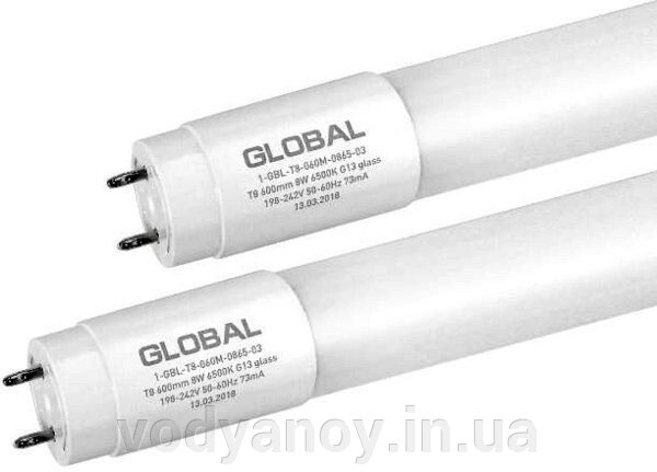 Лампа світлодіодна Т8 220 V  8 W 6500K 600 mm Global 1-GBL-T8-060M-0865-03 від компанії магазин Водяний - фото 1