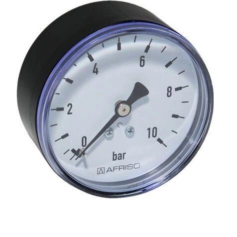 Манометр для вимірювання тиску води 10 бар Afriso d50 горизонтальний 1/4" 63128 від компанії магазин Водяний - фото 1