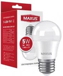 Лампа світлодіодна E27 G45 5 Вт - 4к Maxus 1-LED-742
