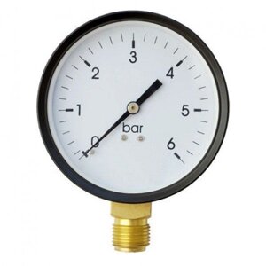 Манометр для вимірювання тиску води 10 бар вертикальний MR 10