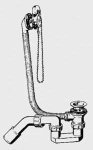 Сифон для ванн пластик Viega з ланцюжком і пробкою 311537