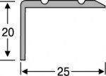 Профіль для плитки алюмінієвий сходовий 25 x 20 срібло АС20-с27 від компанії магазин Водяний - фото 1
