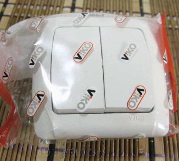Вимикач побутовий 2 - двоклавішний Viko Carmen білий від компанії магазин Водяний - фото 1