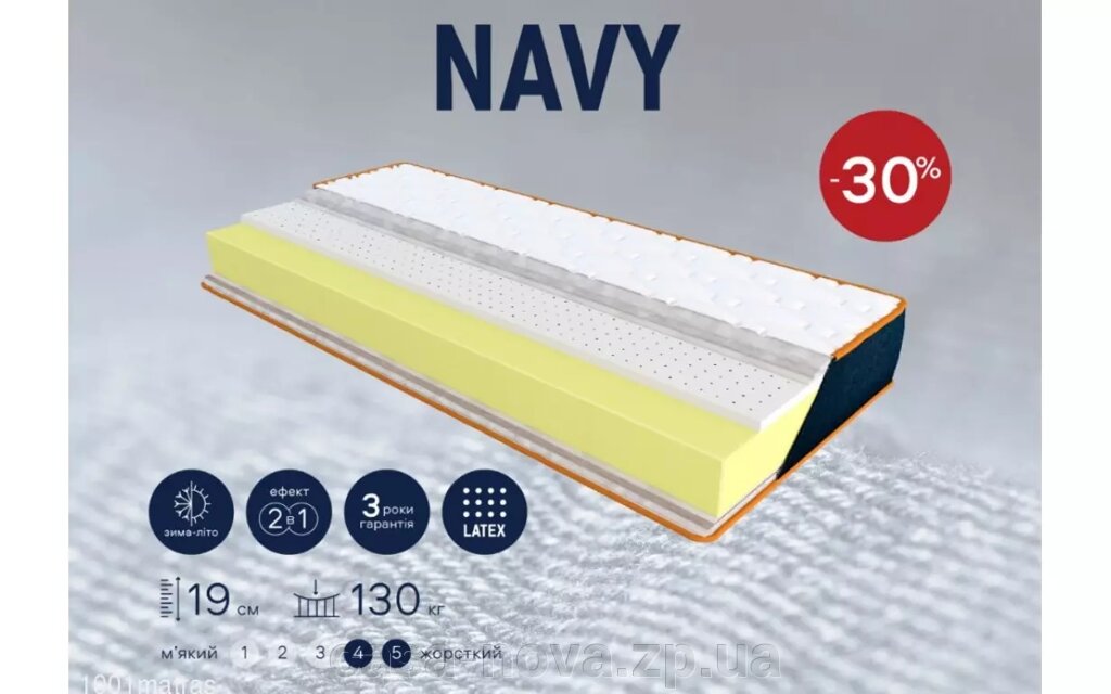 Безпружинний матрац NAVY - TM Denim від компанії CASA-NOVA меблевий салон в Запоріжжі - матраци, меблі, спальні - фото 1