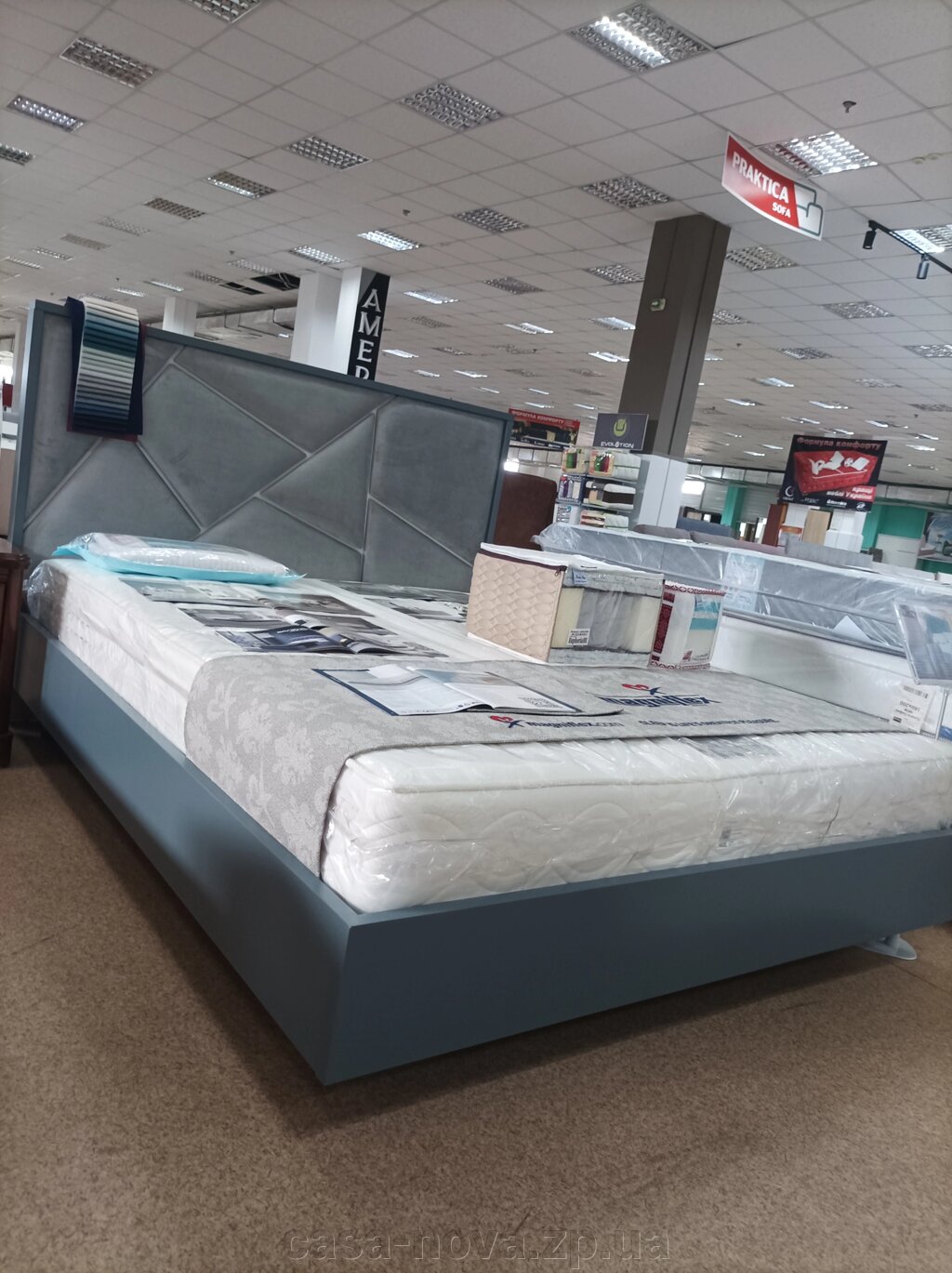 Ліжко ЕЛАРА-5 - сіро-синя емаль, ТМ Buczynski від компанії CASA-NOVA меблевий салон в Запоріжжі - матраци, меблі, спальні - фото 1