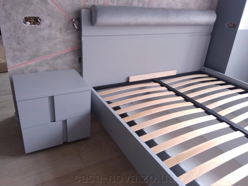 Ліжко ЕЛАРА колір емаль сіра - TM Buczynski від компанії CASA-NOVA меблевий салон в Запоріжжі - матраци, меблі, спальні - фото 1