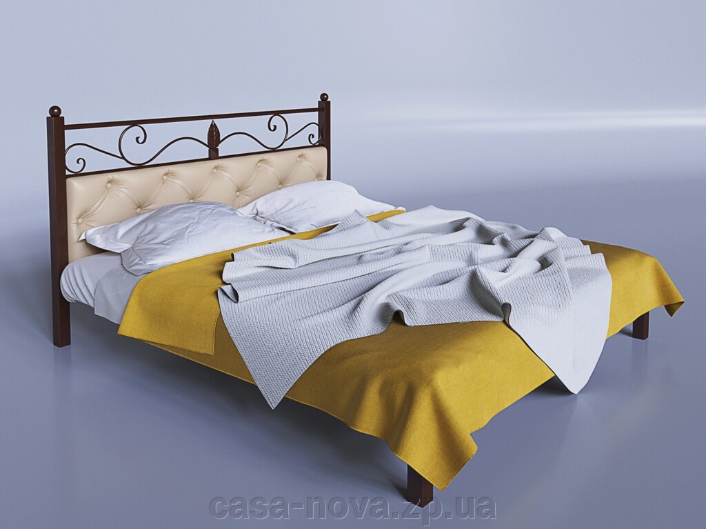 Ліжко металева з м'якою спинкою "Діасція", ТМ Тенеро від компанії CASA-NOVA меблевий салон в Запоріжжі - матраци, меблі, спальні - фото 1