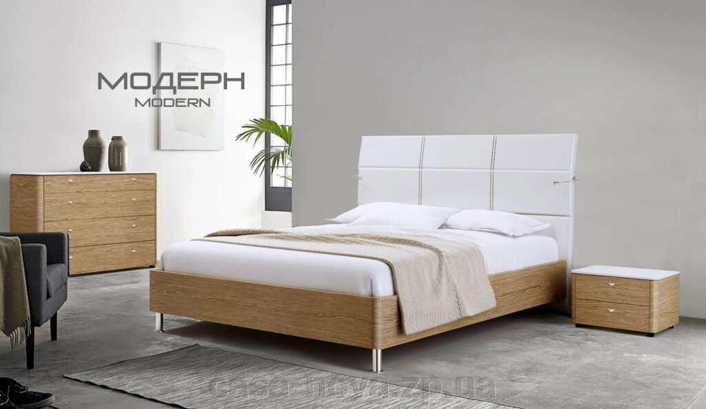 Ліжко модерн ТУРИН - ТМ Green Sofa від компанії CASA-NOVA меблевий салон в Запоріжжі - матраци, меблі, спальні - фото 1