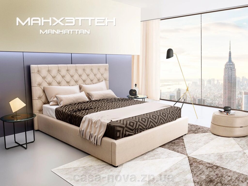 М'яке ліжко Манхеттен - ТМ Green Sofa від компанії CASA-NOVA меблевий салон в Запоріжжі - матраци, меблі, спальні - фото 1