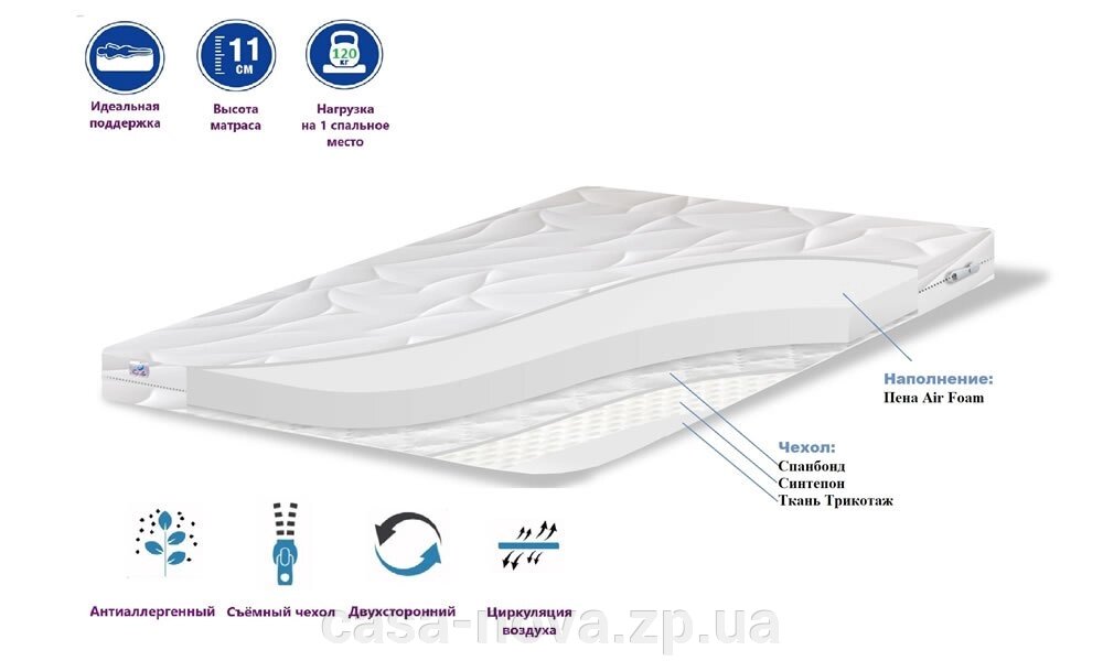 Матрац без пружин SMILE - Family Sleep від компанії CASA-NOVA меблевий салон в Запоріжжі - матраци, меблі, спальні - фото 1