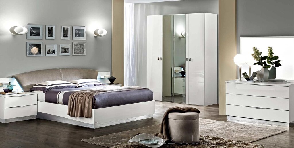 Спальня біла модерн ONDA WHITE, колекція Modum - Camelgroup від компанії CASA-NOVA меблевий салон в Запоріжжі - матраци, меблі, спальні - фото 1