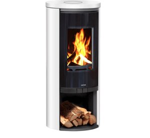 Color stove G1 GREY STEEL WHITE ceramics біла радіальна піч з кахлями