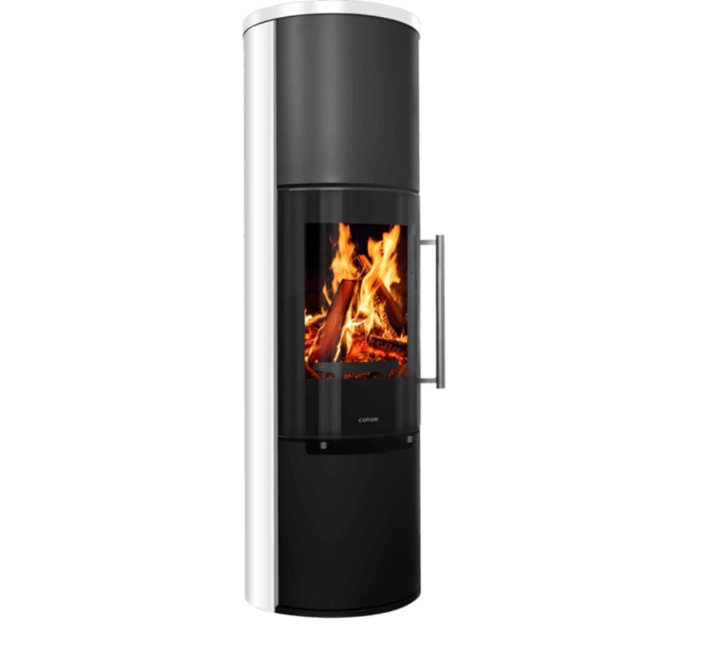 Color Stove H3 BLACK STEEL WHITE CERAMICS від компанії House heat - фото 1