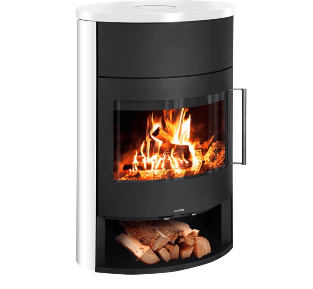 Color Stove J1 BLACK STEEL WHITE CERAMICS від компанії House heat - фото 1