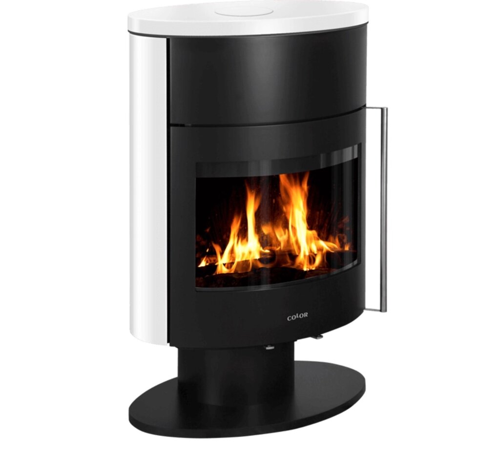 Color Stove J6 BLACK STEEL WHITE CERAMICS від компанії House heat - фото 1