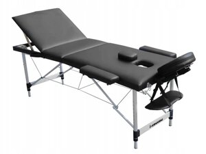 Розкладний масажний стіл Hotseler чорний алюмінієвий