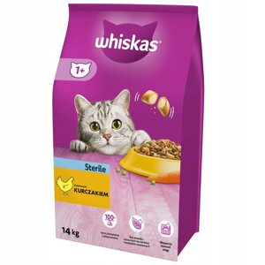 WHISKAS Стерильний сухий корм для котів після стерилізації з куркою 14 кг