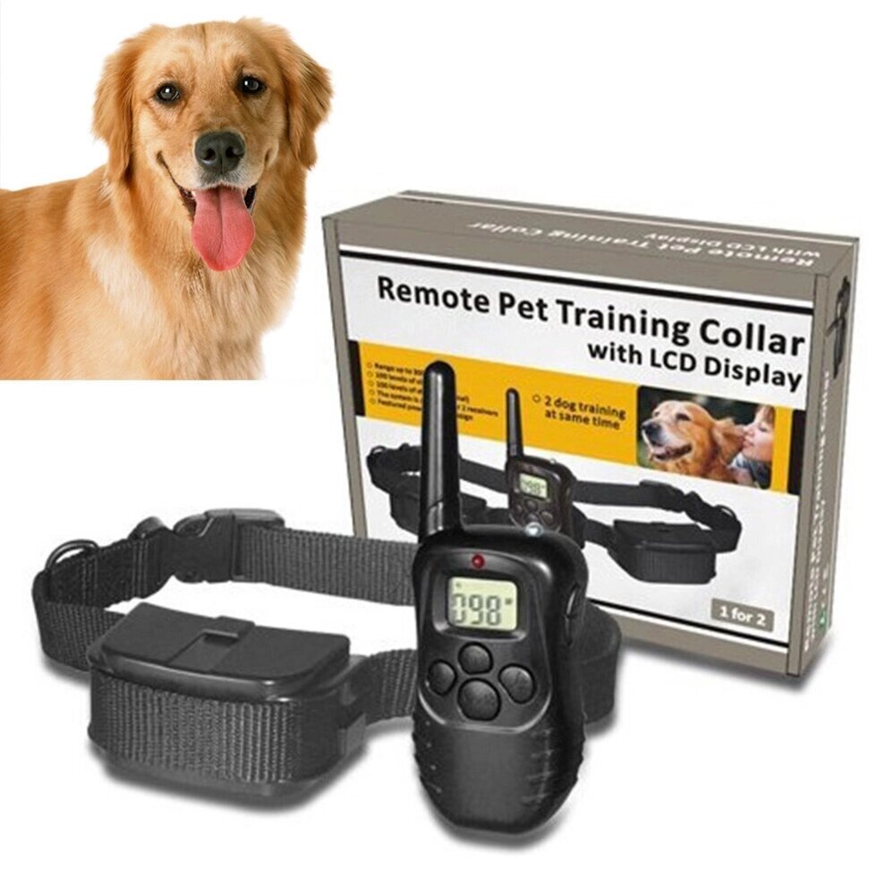 Електронашийник до 300 м Remote Pet Dog Training Collar зі світлодіодним світлом і індикатором від компанії 093UA - фото 1