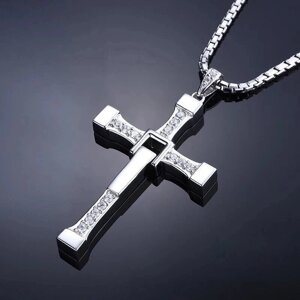 Форсаж намисто Dominic Toretto кулон хрест зі стразами ланцюжок чоловічі модні прикраси хрест торетто