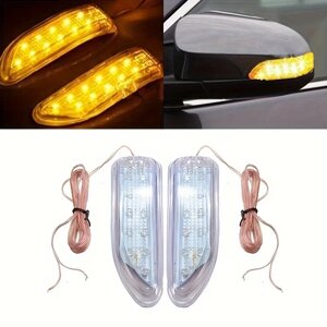 Яскраві світлодіодні поворотні вогні 13LED 12V для бокових дзеркал – стиль, безпека, простий монтаж.