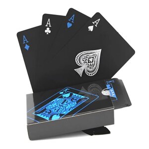 Водонепроникні покерні карти Black&Blue у металевому футлярі