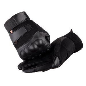 Зимові тактичні рукавички зі штучною шкірою розмір l ширина долоні 20-23