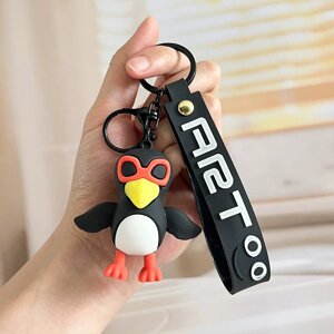 Силіконовий брелок-пінгвін у стилі італійського мему з яскравими деталями