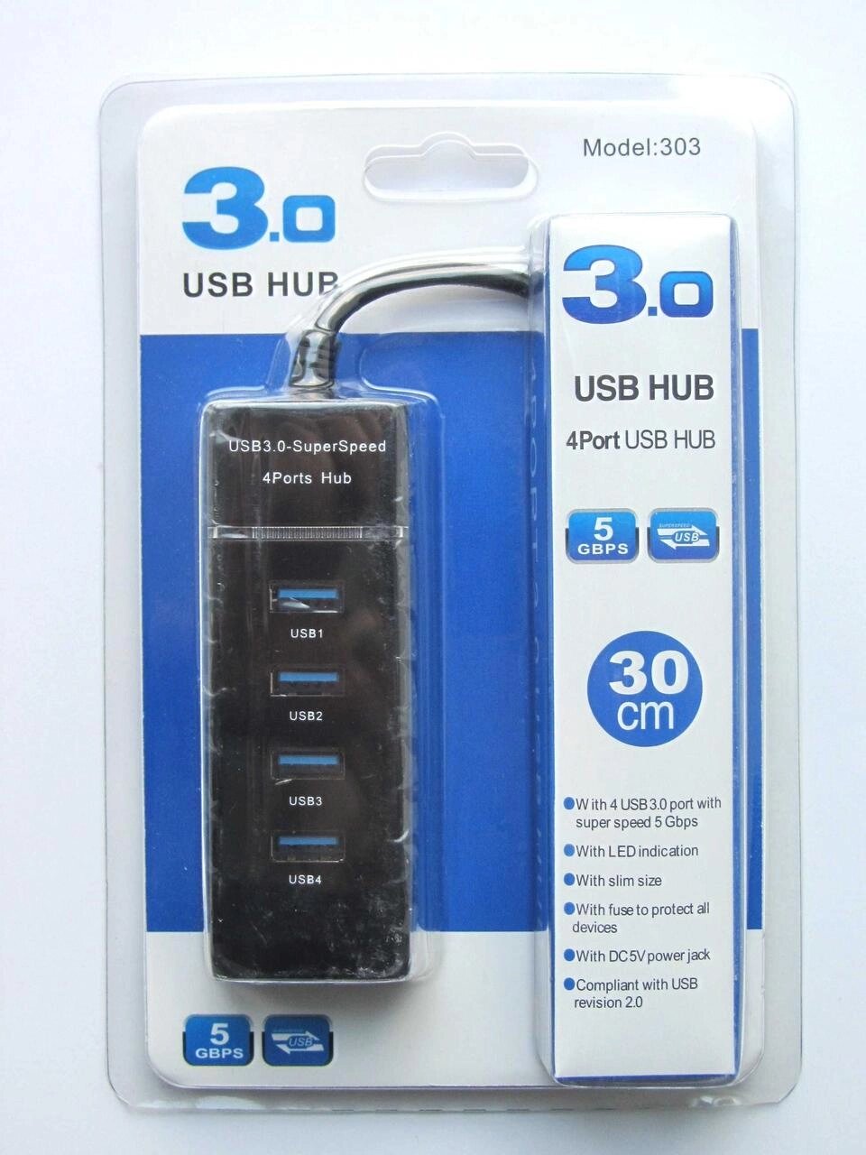 Активний концентратор USB хаб USB 3.0 на 4 порти USB 3.0. від компанії Artiv - Інтернет-магазин - фото 1