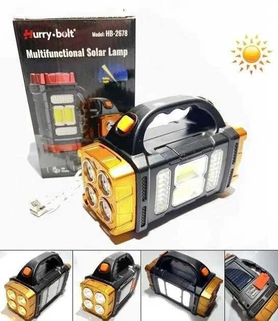 Акумуляторний ліхтар із сонячною панеллю HB-2678, ОСВІТЛЕННЯ ТОП! від компанії Artiv - Інтернет-магазин - фото 1